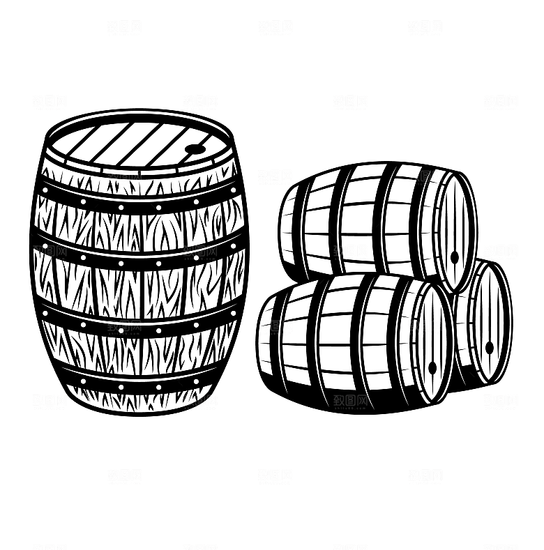 葡萄酒桶矢量元素
