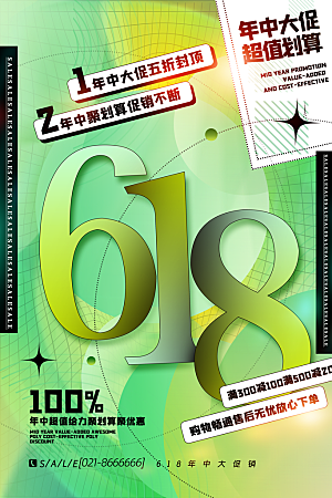618电商活动海报  618周年庆活动