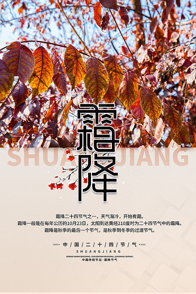 霜降节气海报图片
