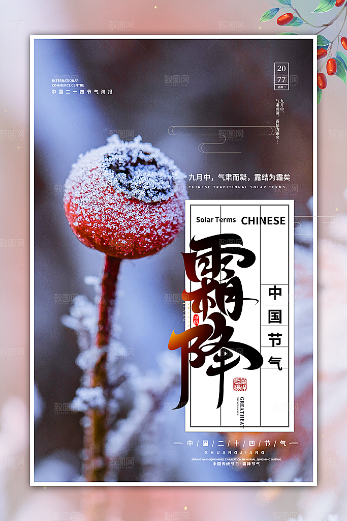 霜降节气海报图片