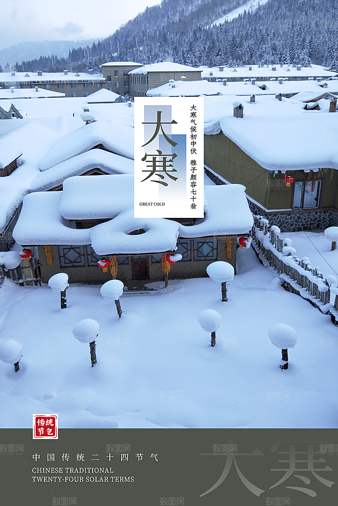 大寒节气推广宣传海报