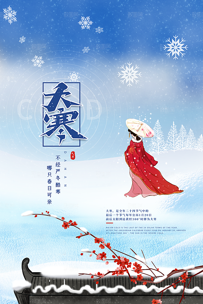 大寒节气推广宣传海报