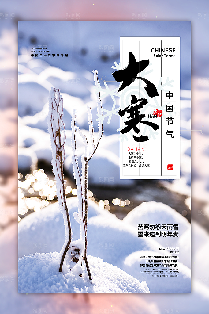 大寒节气推广宣传海报