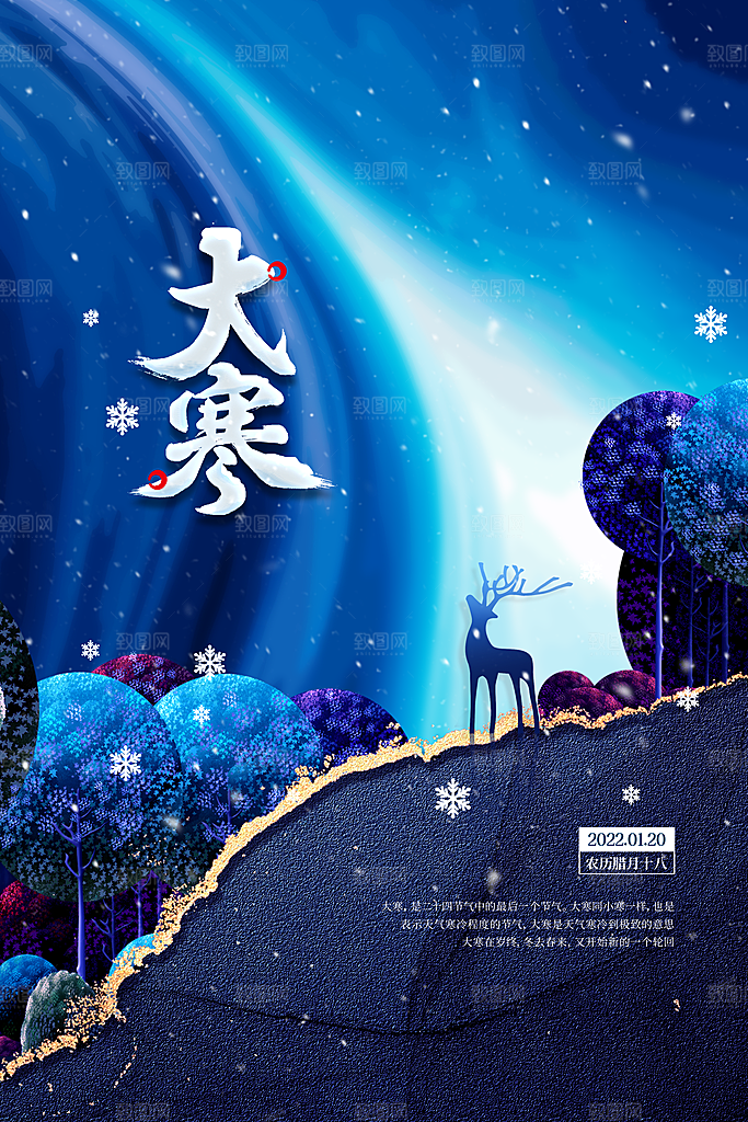 大寒节气推广宣传海报