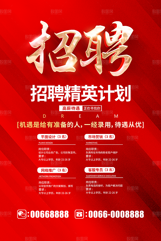 招聘海报展板设计素材