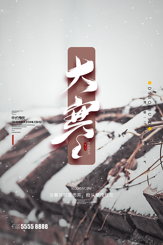 大寒节气推广宣传海报
