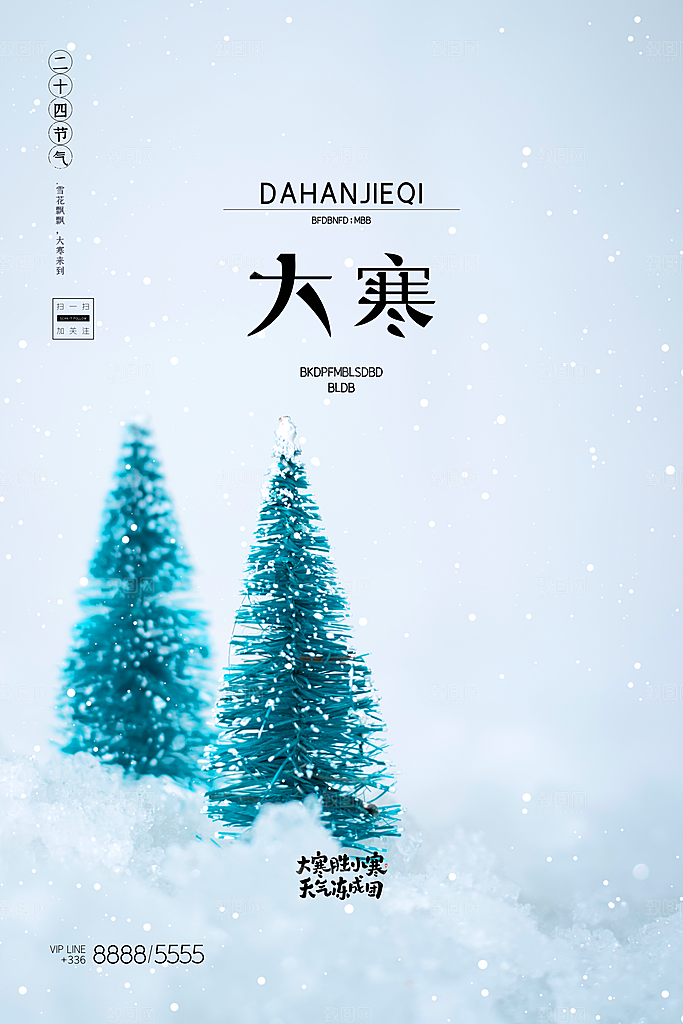 大寒节气推广宣传海报