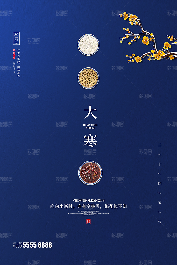 大寒节气推广宣传海报