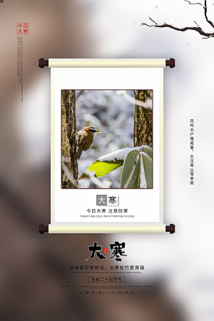 大寒节气推广宣传海报