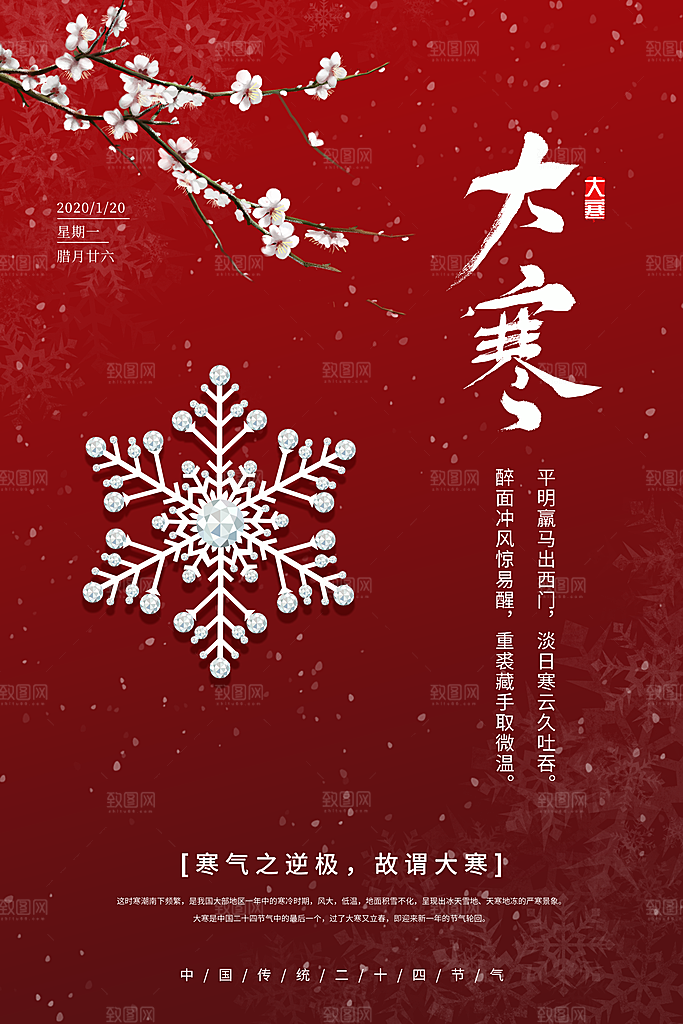 大寒节气推广宣传海报
