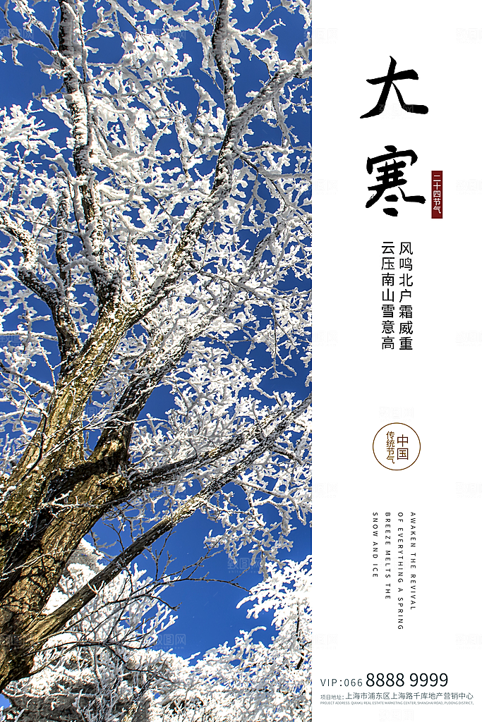 大寒节气推广宣传海报