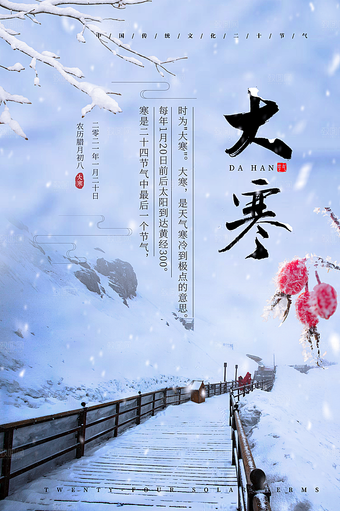 大寒节气推广宣传海报