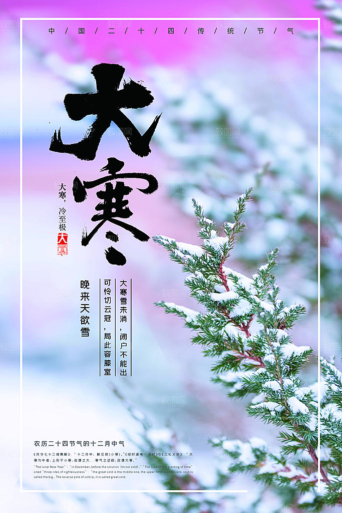 大寒节气推广宣传海报