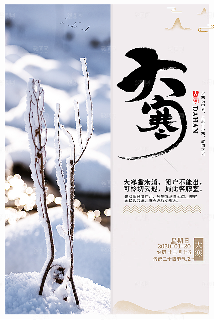大寒节气推广宣传海报
