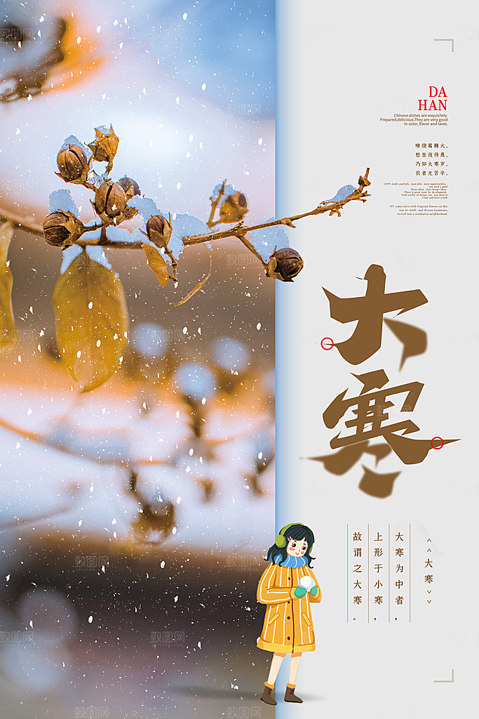 大寒节气推广宣传海报