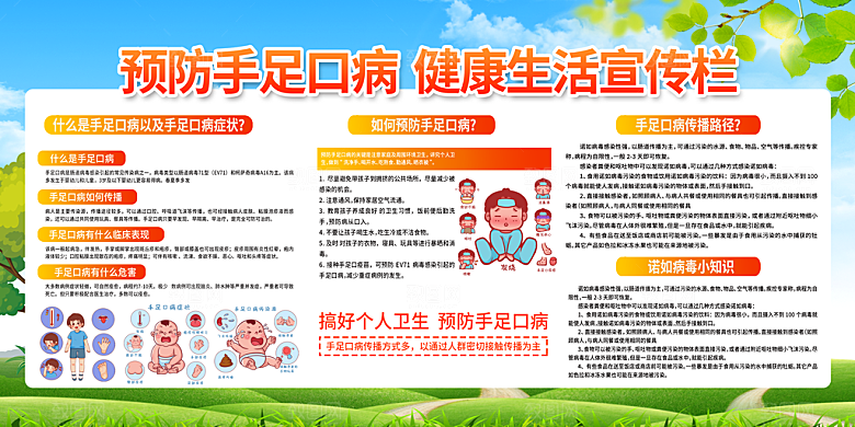 预防手足口病海报图片