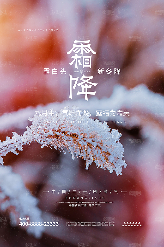 霜降节气海报图片