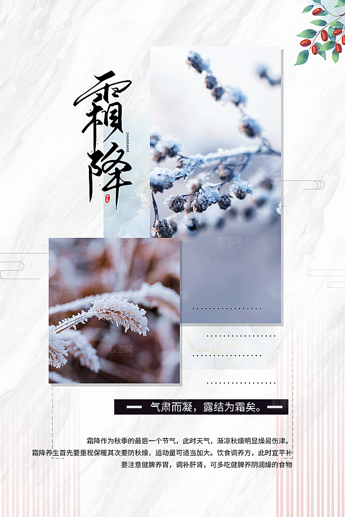 霜降节气海报图片