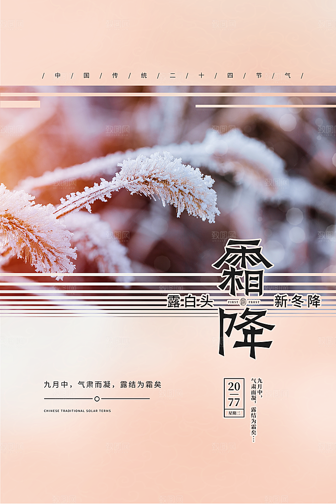 霜降节气海报图片