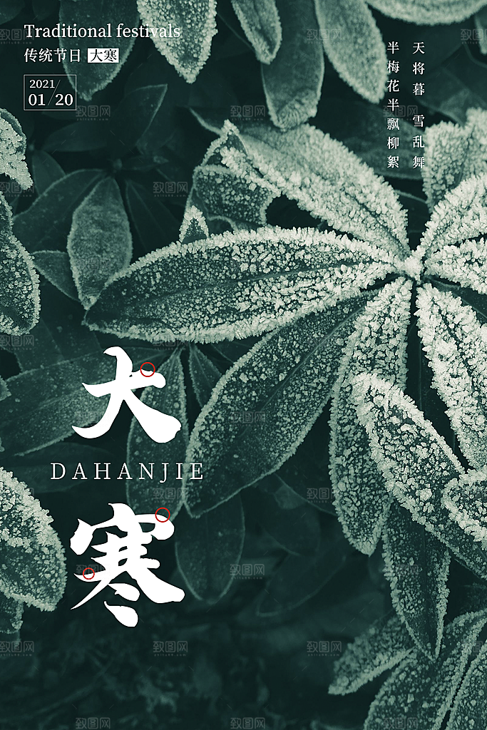 大寒节气推广宣传海报