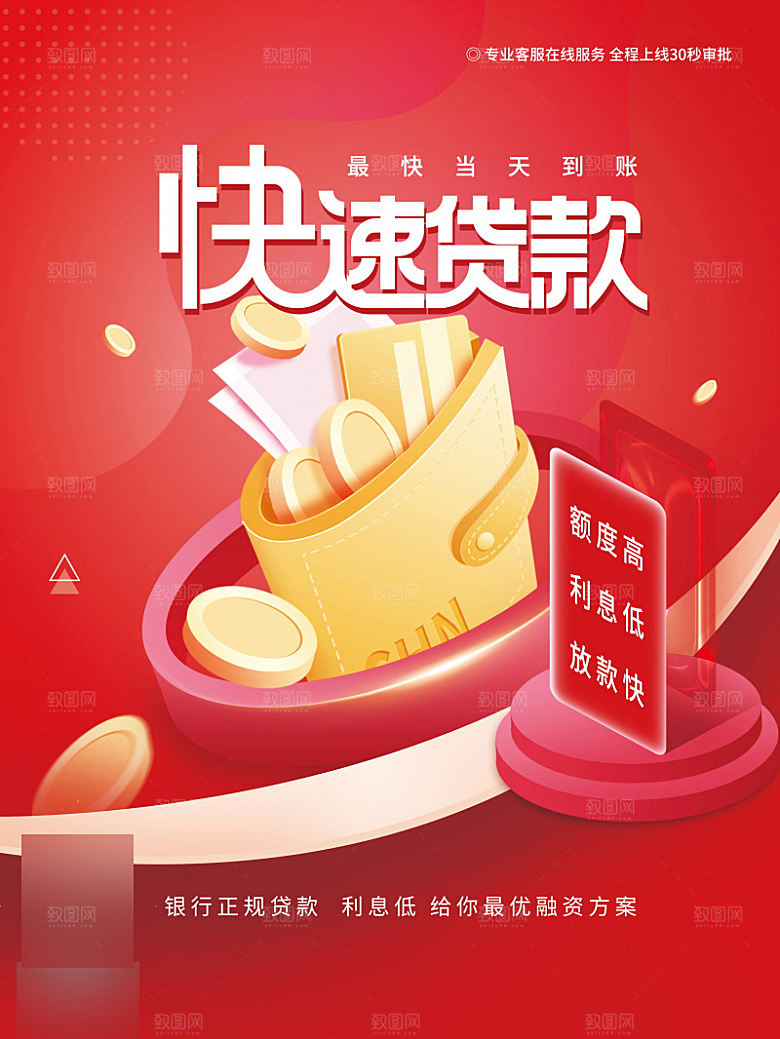 金融理财投资信贷海报