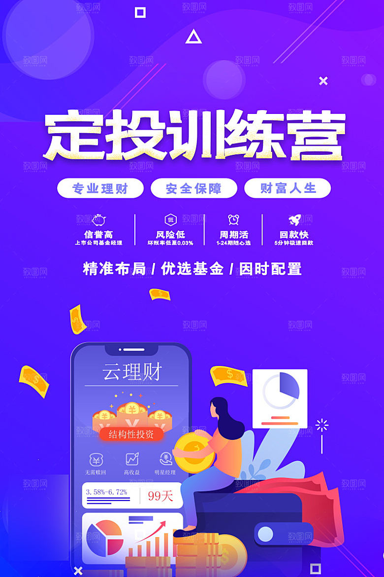 金融理财投资信贷海报