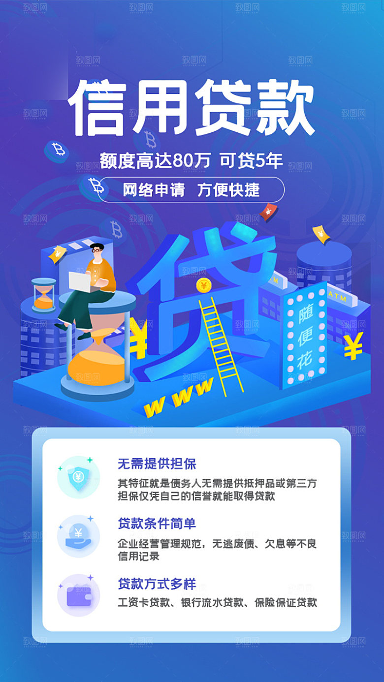 金融理财投资信贷海报