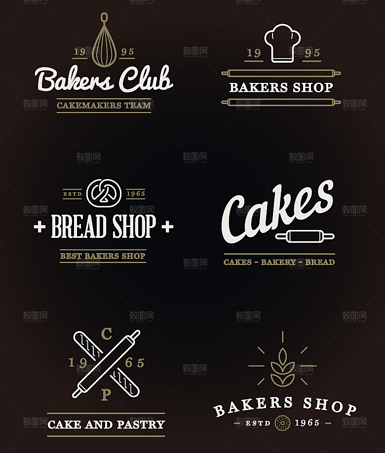 面包店烘焙矢量LOGO元素