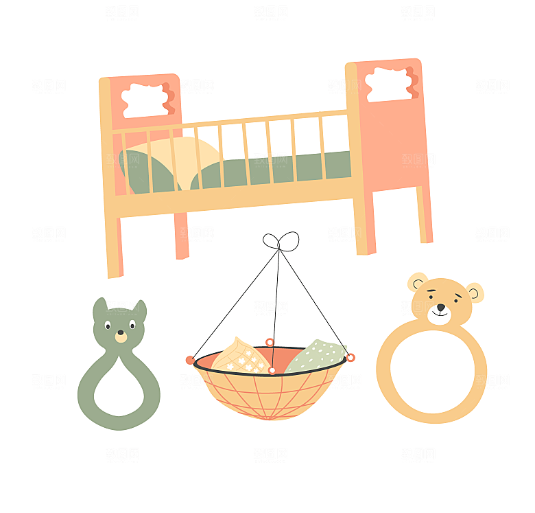 婴幼儿用品矢量卡通元素