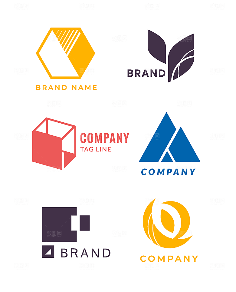 抽象多边形矢量LOGO元素