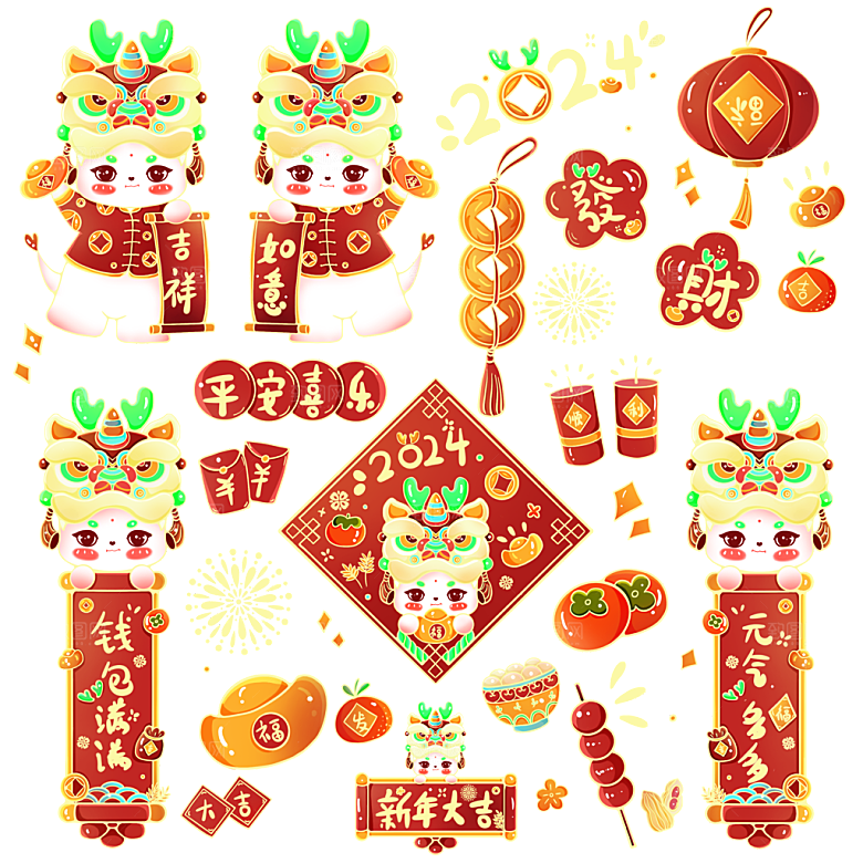 新年春节喜庆贴纸