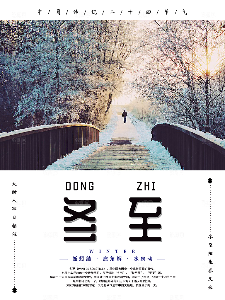 中国传统文化节气冬至雪花饺子汤圆