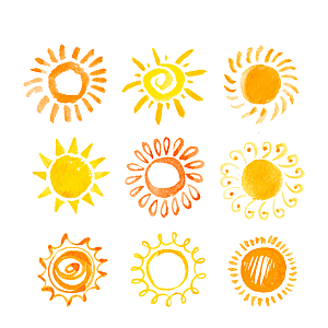 卡通太阳矢量元素