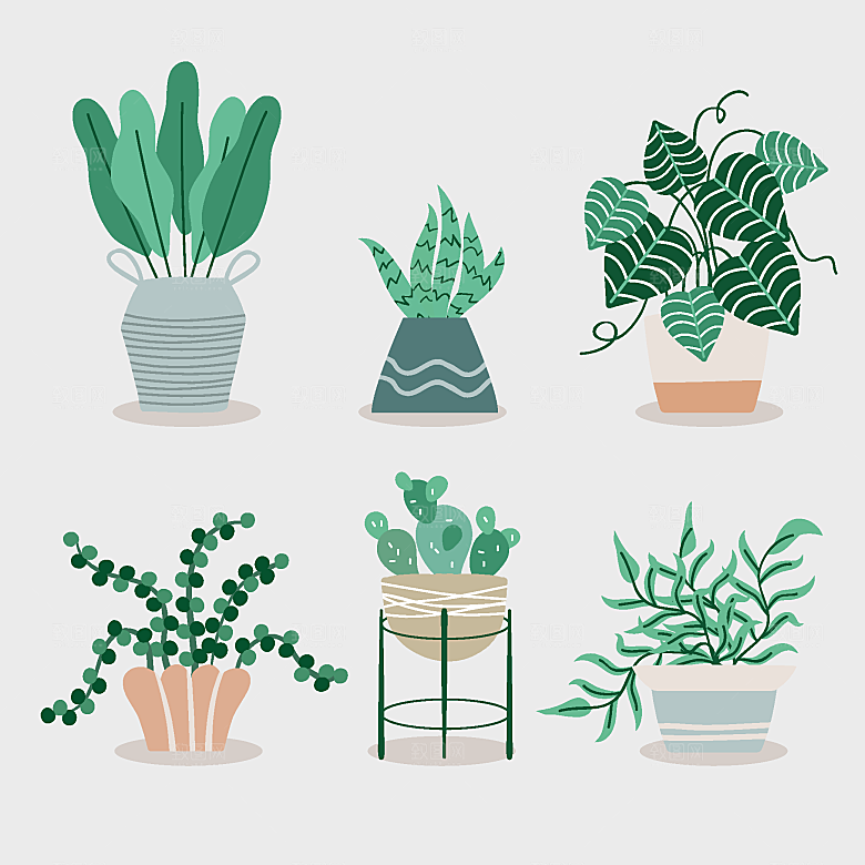 盆栽绿植矢量元素