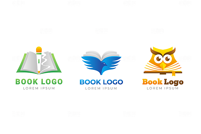 读书图书矢量LOGO元素