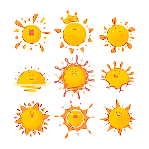 可爱卡通太阳矢量元素