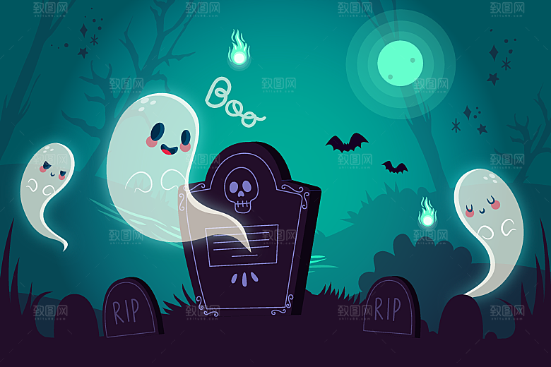 万圣节快乐创意卡通banner