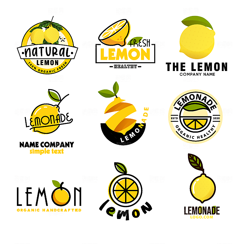 柠檬水果矢量LOGO元素
