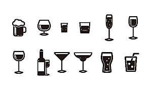 酒类饮料矢量图标元素