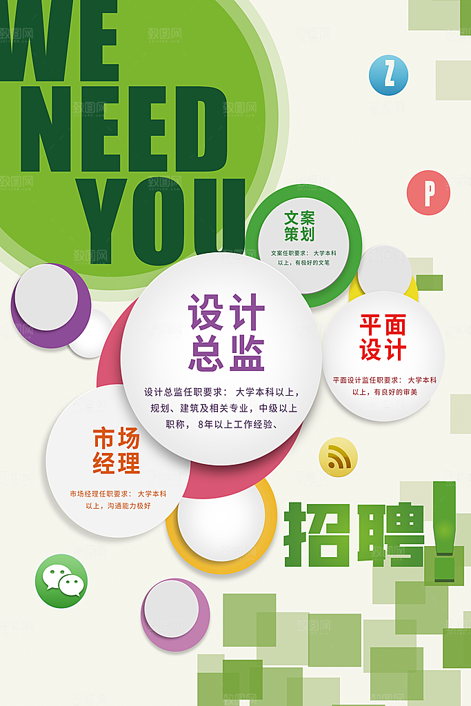 招聘找工作海报图片