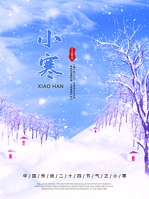 小寒节气推广宣传海报