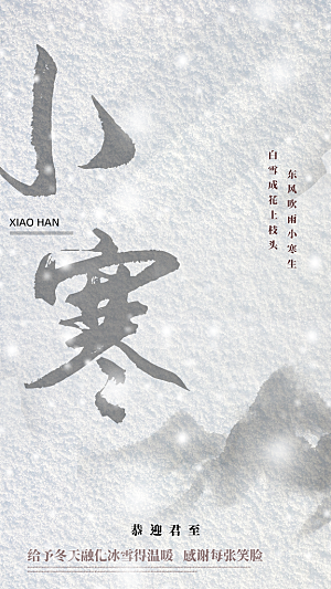 小寒节气推广宣传海报