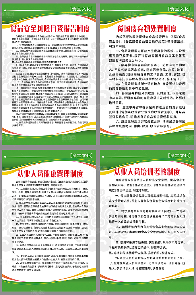 餐厅规章制度海报套图