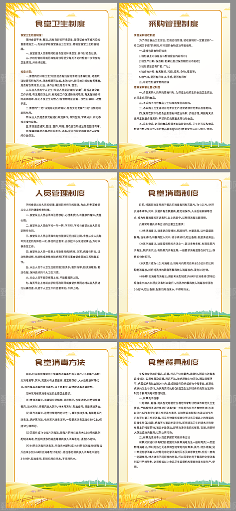 食堂规章制度海报套图