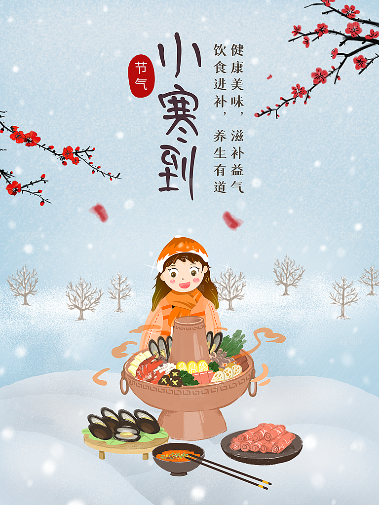 小寒节气推广宣传海报