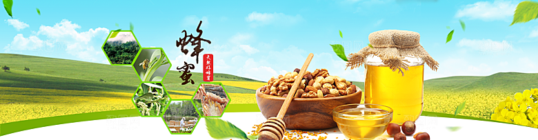 电商蜂蜜横幅海报BANNER