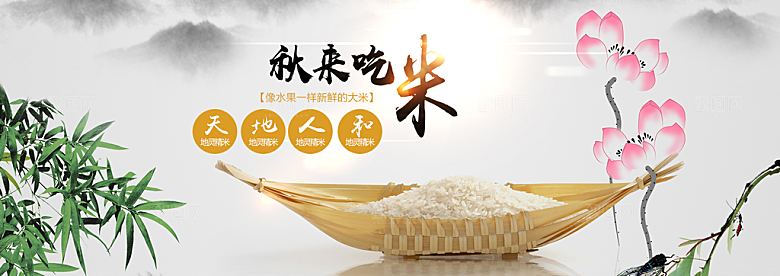 电商大米横幅海报BANNER