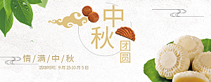 电商中秋月饼横幅海报BANNER