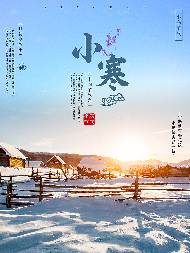 小寒节气推广宣传海报