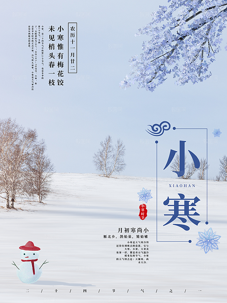 小寒节气推广宣传海报
